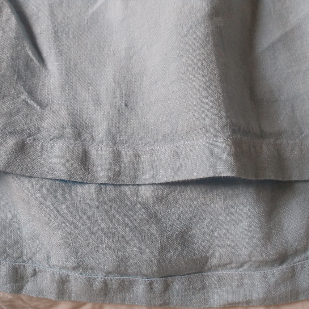 Nantucket Summer 100% Linen Sea Blue Beach Dress Classic House Picnic Cottage L - Picture 14 of 16